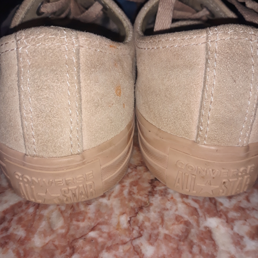 Converse ALL STAR Rose Gold Suede Low Tops - Picture 2 of 8